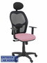 PIQUERAS Y CRESPO Silla Alocén con Mecanismo Sincro, Malla Negra y Asiento Rosa