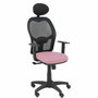 PIQUERAS Y CRESPO Silla Alocén con Mecanismo Sincro, Malla Negra y Asiento Rosa