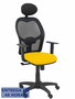 PIQUERAS Y CRESPO Silla Alocén con Mecanismo Sincro, Malla Negra y Asiento Amarillo