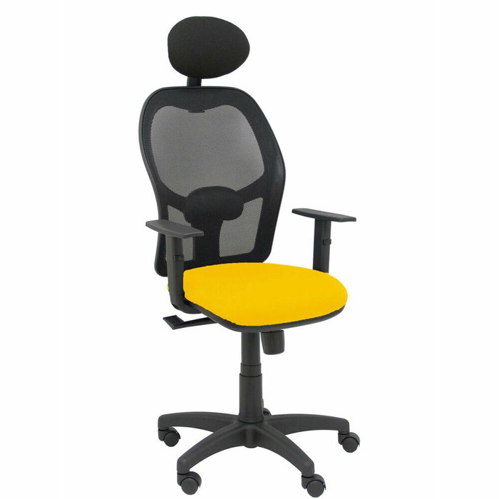 PIQUERAS Y CRESPO Silla Alocén con Mecanismo Sincro, Malla Negra y Asiento Amarillo PIQUERAS Y CRESPO Silla Alocén con Mecanismo Sincro, Malla Negra y Asiento Amarillo