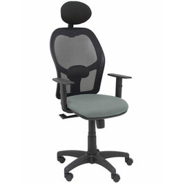 PIQUERAS Y CRESPO Silla Alocén con respaldo de malla negra y asiento Bali gris