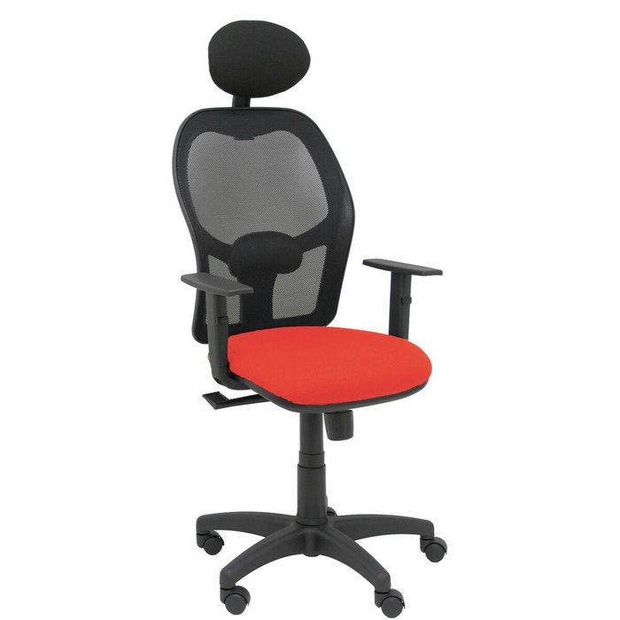 PIQUERAS Y CRESPO Silla de oficina Alocén con mecanismo Sincro, malla negra y asiento naranja oscuro PIQUERAS Y CRESPO Silla de oficina Alocén con mecanismo Sincro, malla negra y asiento naranja oscuro
