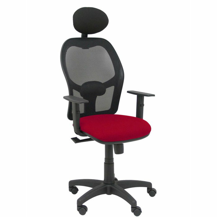 PIQUERAS Y CRESPO Silla Alocén con Mecanismo Sincro, Malla Negra y Asiento Granate PIQUERAS Y CRESPO Silla Alocén con Mecanismo Sincro, Malla Negra y Asiento Granate