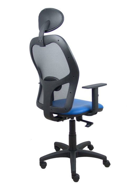 PIQUERAS Y CRESPO Silla de oficina Alocén con mecanismo Sincro, malla negra y asiento azul PIQUERAS Y CRESPO Silla de oficina Alocén con mecanismo Sincro, malla negra y asiento azul