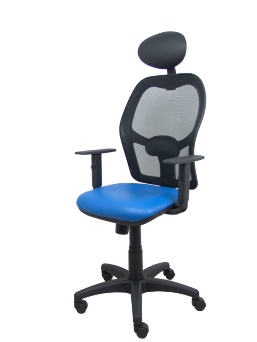 PIQUERAS Y CRESPO Silla de oficina Alocén con mecanismo Sincro, malla negra y asiento azul PIQUERAS Y CRESPO Silla de oficina Alocén con mecanismo Sincro, malla negra y asiento azul