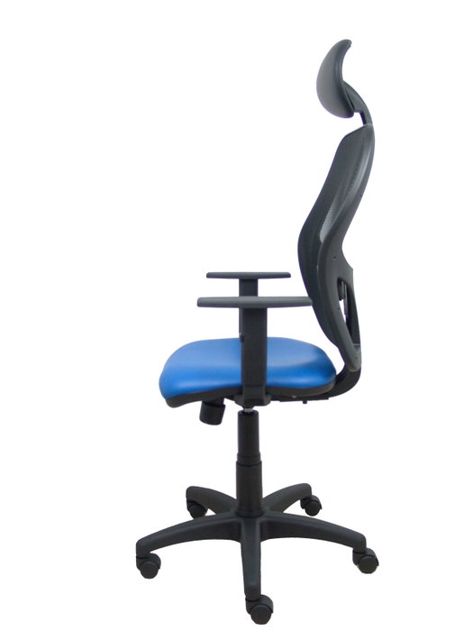 PIQUERAS Y CRESPO Silla de oficina Alocén con mecanismo Sincro, malla negra y asiento azul PIQUERAS Y CRESPO Silla de oficina Alocén con mecanismo Sincro, malla negra y asiento azul