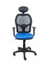 PIQUERAS Y CRESPO Silla de oficina Alocén con mecanismo Sincro, malla negra y asiento azul