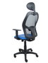 PIQUERAS Y CRESPO Silla de oficina Alocén con mecanismo Sincro, malla negra y asiento azul