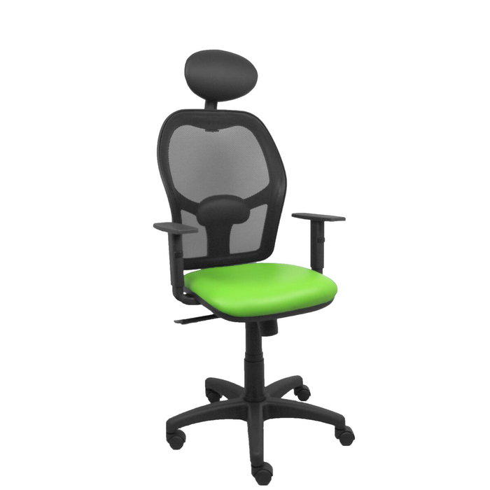 PIQUERAS Y CRESPO Silla Alocén con Mecanismo Sincro, Malla Negra y Asiento Similpiel Pistacho PIQUERAS Y CRESPO Silla Alocén con Mecanismo Sincro, Malla Negra y Asiento Similpiel Pistacho
