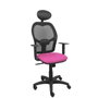 PIQUERAS Y CRESPO Silla Alocén con Mecanismo Sincro, Asiento Rosa y Respaldo Negro