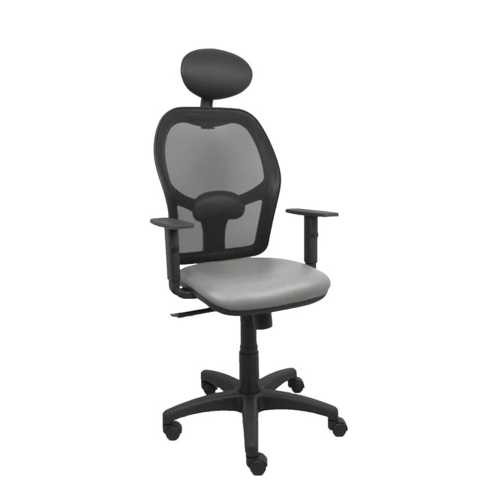 PIQUERAS Y CRESPO Silla Alocén con mecanismo sincro, malla negra y asiento similpiel gris PIQUERAS Y CRESPO Silla Alocén con mecanismo sincro, malla negra y asiento similpiel gris