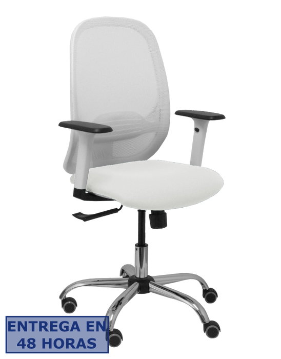 PIQUERAS Y CRESPO Silla Cilanco Blanca con Mecanismo Sincro y Brazos 1D PIQUERAS Y CRESPO Silla Cilanco Blanca con Mecanismo Sincro y Brazos 1D