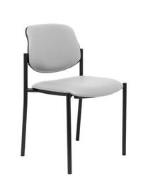 Silla Piqueras Y Crespo Villalgordo Confidente Chasis Negro Asiento Y Respaldo Tapizados Similpiel Gris