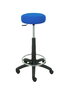 Taburete Tolosa con mecanismo Giratorio tapizada con Tela color No aplica y malla color Azul. Equipado con Base poliamida negra, Sin brazos y Ruedas de nailon 50 mm