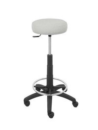 Taburete Tolosa con mecanismo Giratorio tapizada con Tela color No aplica y malla color Gris claro. Equipado con Base poliamida negra, Sin brazos y Ruedas de nailon 50 mm