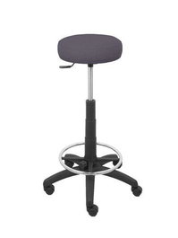 Taburete Tolosa con mecanismo Giratorio tapizada con Tela color No aplica y malla color Gris oscuro. Equipado con Base poliamida negra, Sin brazos y Ruedas de nailon 50 mm