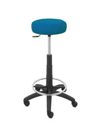 Taburete Tolosa con mecanismo Giratorio tapizada con Tela color No aplica y malla color Verde petróleo. Equipado con Base poliamida negra, Sin brazos y Ruedas de nailon 50 mm