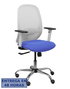 PIQUERAS Y CRESPO Silla Cilanco con mecanismo Sincro, Malla Blanca y Asiento Azul Claro