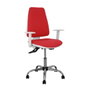 PIQUERAS Y CRESPO Silla Elche con mecanismo Asincro, Tapizado Rojo y Base Cromada