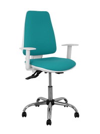 PIQUERAS Y CRESPO Silla Elche Turquesa con Mecanismo Asíncrono y Brazos Blancos