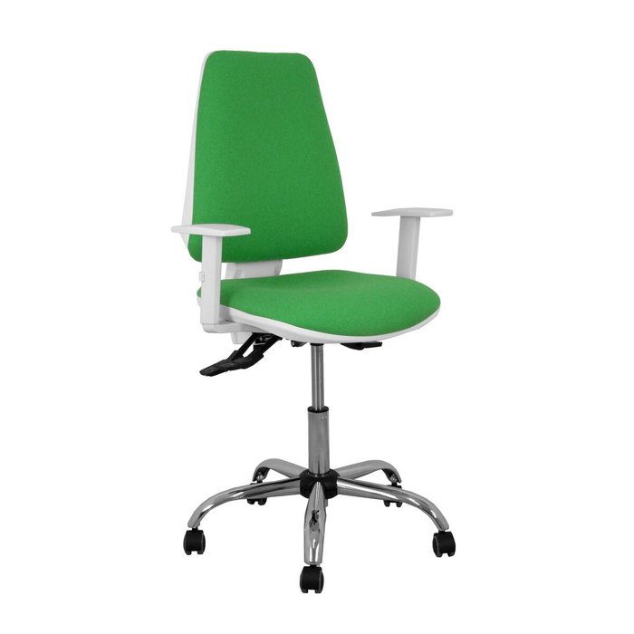PIQUERAS Y CRESPO Silla Elche Verde con Mecanismo Asíncrono y Brazos Blancos