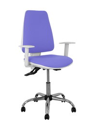 PIQUERAS Y CRESPO Silla Elche con mecanismo Asincro, tapizada en Azul claro