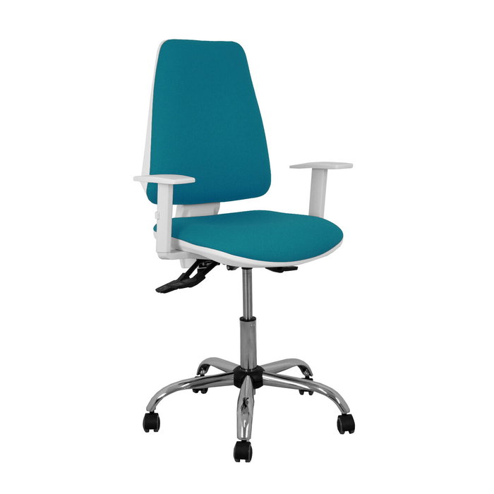 PIQUERAS Y CRESPO Silla Elche con Mecanismo Asíncrono, Tela Verde Petróleo y Base Cromada PIQUERAS Y CRESPO Silla Elche con Mecanismo Asíncrono, Tela Verde Petróleo y Base Cromada