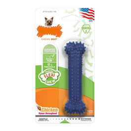 Nylabone Plaque Attacker S Mordedor Dental para Perros Limpia Dientes y Encías Reduce Placa y Sarro Sabor Pollo Azul