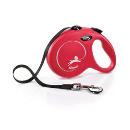 Flexi New Classic Correa Extensible de Cinta Roja de 8m para hasta 50kg