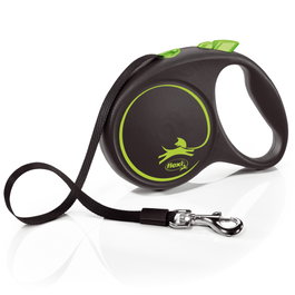 Flexi FLEXI BLACK DESIGN Correa extensible de cinta 5m Verde L
