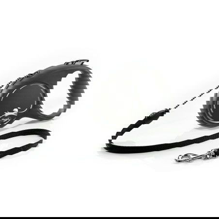 Flexi Correa de Cordon para Perros Black Design, 5 Metros, Capacidad 20 kg, Sistema Guia Sin Atascos, Compatible con Multi Box e Iluminacion LED Flexi Correa de Cordon para Perros Black Design, 5 Metros, Capacidad 20 kg, Sistema Guia Sin Atascos, Compatible con Multi Box e Iluminacion LED