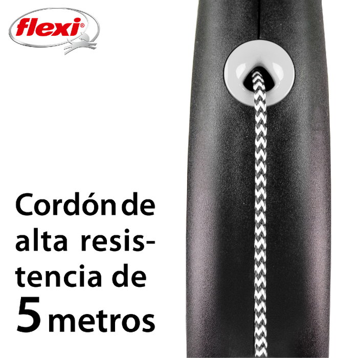 Flexi Black Design Negro con Cordón de 5m Talla M para hasta 20kg Flexi Black Design Negro con Cordón de 5m Talla M para hasta 20kg