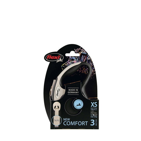 Flexi New Comfort Correa Extensible Negra con Cinta de 3m Talla XS Flexi New Comfort Correa Extensible Negra con Cinta de 3m Talla XS