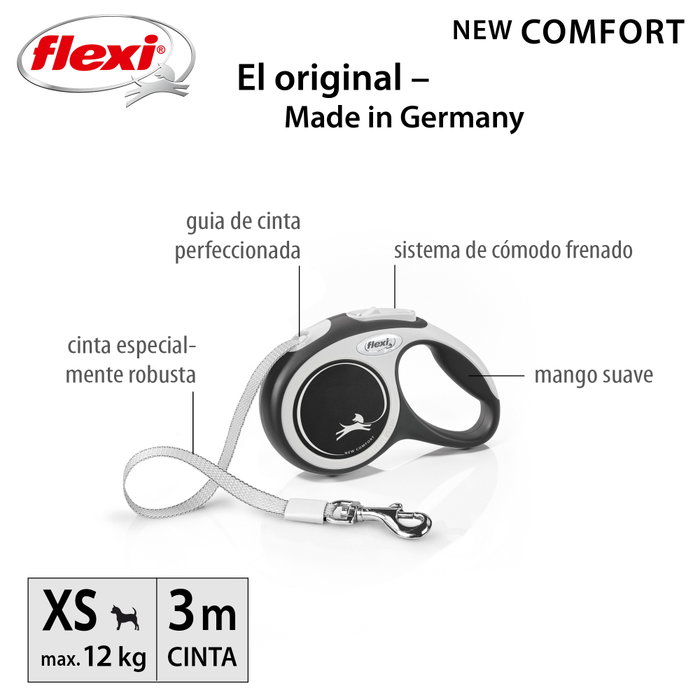 Flexi Flexi Comfort XS Cinta 3m Negro Flexi Flexi Comfort XS Cinta 3m Negro