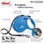 Flexi Classic Correa Extensible de Cinta 8m Azul L (hasta 50kg)