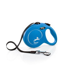 Flexi Cinta Flexi-Classic-Cinta Azul, 8 M L para perros hasta 50 kg, extensible con Multi Box y LED Lighting System