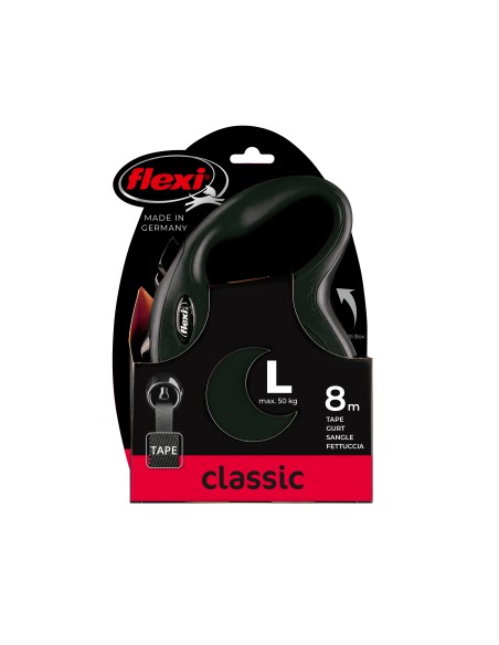 Flexi Cinta Flexi-Classic-Cinta Azul, 8 M L para perros hasta 50 kg, extensible con Multi Box y LED Lighting System
