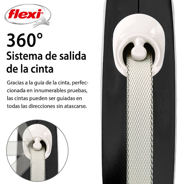 Flexi Flexi Comfort Correa Extensible de Cinta Negra 5m para hasta 25 kg Flexi Flexi Comfort Correa Extensible de Cinta Negra 5m para hasta 25 kg
