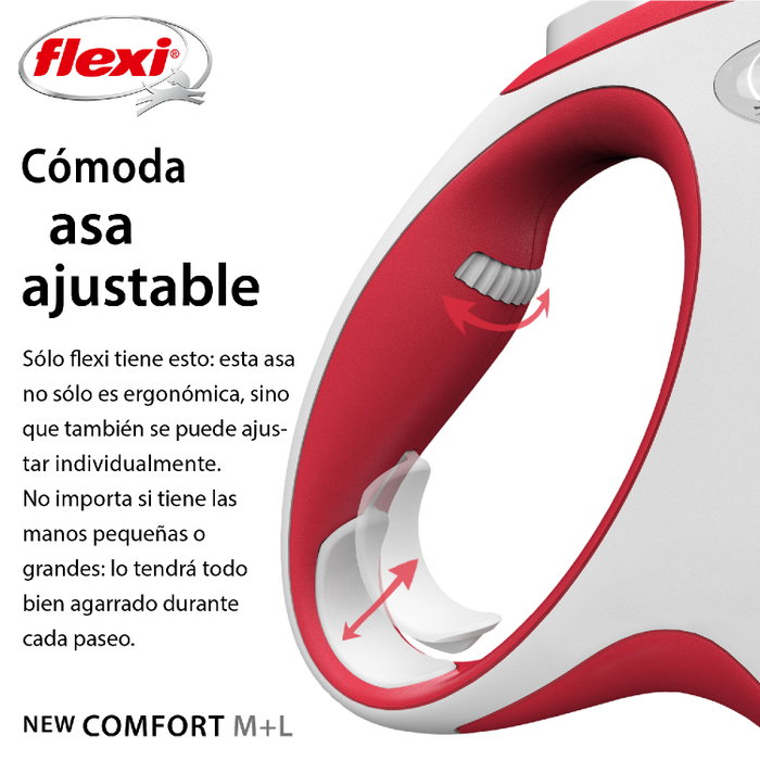 Flexi Flexi Comfort Correa Extensible de Cinta, 5m, Rojo, Talla M