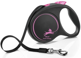 Flexi Black Design Rosa con Cinta de 5m Talla L hasta 50kg