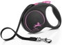 Flexi Black Design Rosa con Cinta de 5m Talla L hasta 50kg