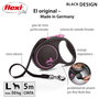 Flexi Black Design Rosa con Cinta de 5m Talla L hasta 50kg