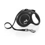 Flexi Classic Correa extensible de cinta, 5 m, Negro, Talla L