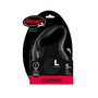 Flexi Classic Correa extensible de cinta, 5 m, Negro, Talla L