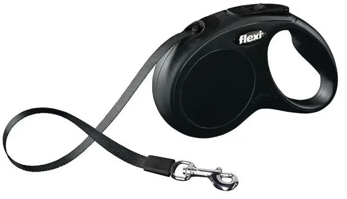 Flexi Correa extensible classic negra, cinta 5 m, L
