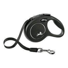 Flexi Correa extensible classic negra, cinta 5 m, L