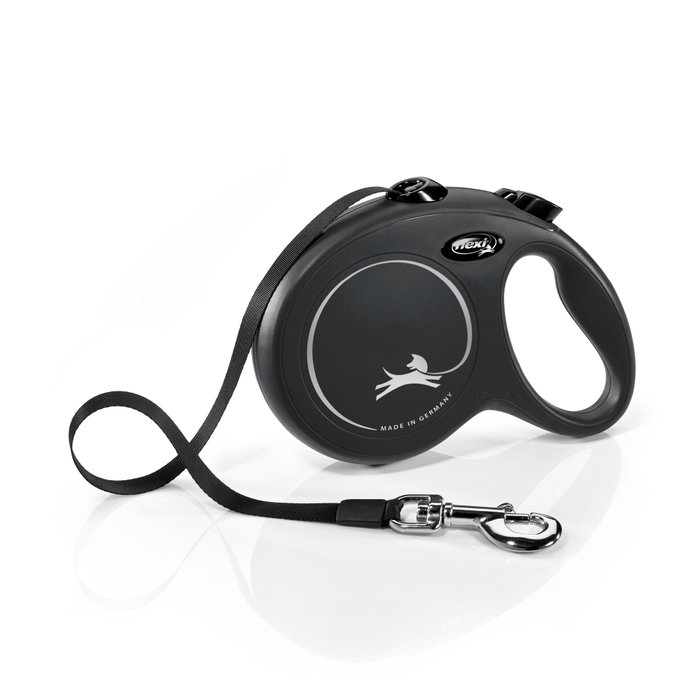 Flexi Correa extensible classic negra, cinta 5 m, L