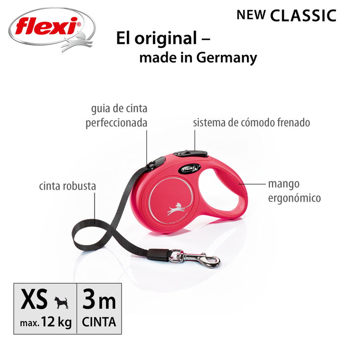 Flexi Classic XS Cinta Roja 3m
