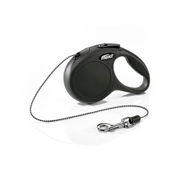 Flexi Classic Correa extensible de cinta S, 5m, hasta 15kg, Negro