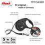 Flexi Classic Correa Extensible de Cinta S Negra 5m